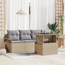 Vidaxl - Ensemble de canapé de jardin 5 pièces avec coussins en rotin beige