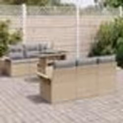 Canapés de jardin vidaXL 7 pièces avec coussins en poly rattan beige