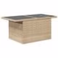 Ensemble de Sofa de Jardin 6 pièces avec Coussins Beige Rattan Poly