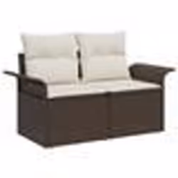 Ensemble de Canapés de Jardin de 10 Pièces avec Coussins Marron Poly Rattan