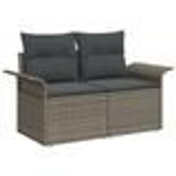 Ensemble de canapé de jardin de 10 pièces avec coussins gris en rotin poly