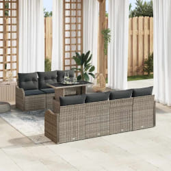 vidaXL Ensemble de canapé de jardin 8 pcs Gris 100 x 55 x 73 cm