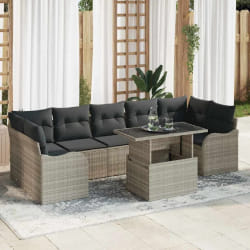 vidaXL Ensemble de canapé de jardin 8 pcs Gris clair 100 x 55 x 73 cm
