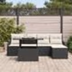 Set de canapé de jardin 6 pièces vidaXL avec coussins Rattan poly noir
