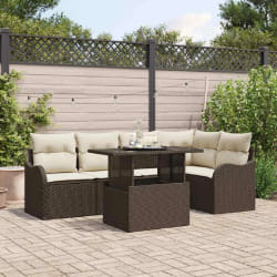 vidaXL Ensemble de canapé de jardin 6 pcs Marron 100 x 55 x 73 cm