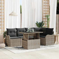 vidaXL Ensemble de canapé de jardin 6 pcs Gris 100 x 55 x 73 cm