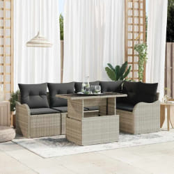 vidaXL Ensemble de canapé de jardin 6 pcs Gris clair 100 x 55 x 73 cm