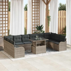 vidaXL Ensemble de canapé de jardin 11 pcs Gris 100 x 55 x 73 cm