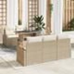 Set de Canapés de Jardin 6 pièces vidaXL avec Coussins Beige Poly Rattan