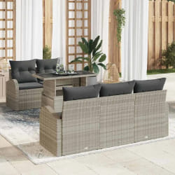 vidaXL Ensemble de canapé de jardin 6 pcs Gris clair 100 x 55 x 73 cm