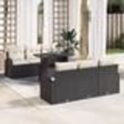 Ensemble de 7 Pièces de Canapés de Jardin avec Coussins en Rattan Poly Noir