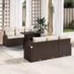 Canapé de jardin 7 pièces avec coussins marron poly rattan