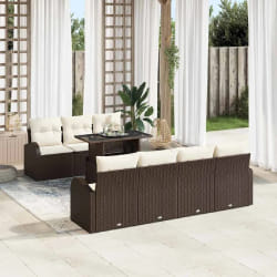 vidaXL Ensemble de canapé de jardin 8 pcs Marron 100 x 55 x 73 cm