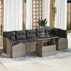 vidaXL Ensemble de canapé de jardin 8 pcs Gris 100 x 55 x 73 cm