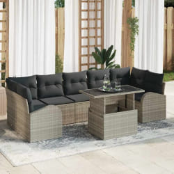 vidaXL Ensemble de canapé de jardin 8 pcs Gris clair 100 x 55 x 73 cm