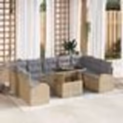 Ensemble de 10 pièces de canapés de jardin avec coussins Beige Rotin Poly