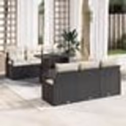 Set de canapé de jardin vidaXL 7 pièces avec coussins noir rattan poly