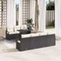 Ensemble de canapés de jardin vidaXL 8 pièces avec coussins noir poly rattan