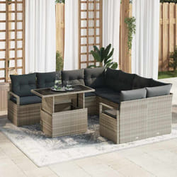 Vidaxl - Ensemble De Canapé De Jardin 9 Pcs Gris Clair Poly Rotin