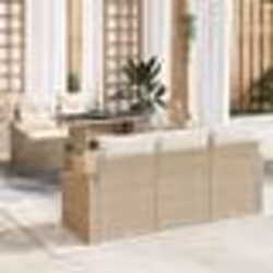 vidaXL Ensemble de canapés de jardin 6 pièces avec coussins en rattan poly beige