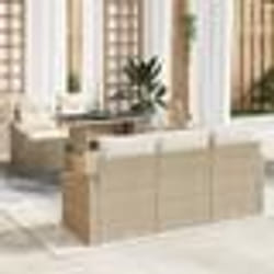 vidaXL Ensemble de canapés de jardin 6 pièces avec coussins en rattan poly beige