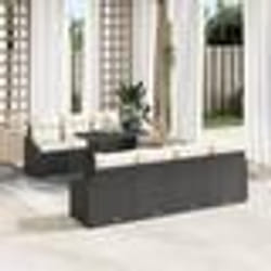 vidaXL ensemble de canapé de jardin 8 pièces avec coussins en poly rattan noir