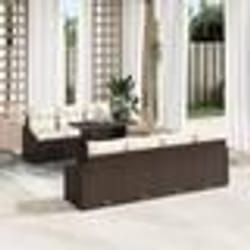 vidaXL Ensemble de canapés de jardin 8 pièces avec coussins Marron en poly rotin