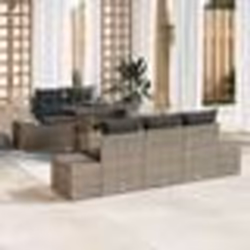 vidaXL Ensemble de canapé de jardin de 6 pièces avec coussins gris en poly rattan