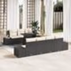 vidaXL Ensemble de canapé de jardin 8 pièces avec coussins en poly rotin noir