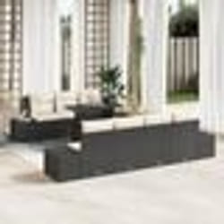 vidaXL Ensemble de canapé de jardin 8 pièces avec coussins en poly rotin noir