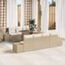 vidaXL Set de canapé de jardin 8 pièces avec coussins beige en poly rattan