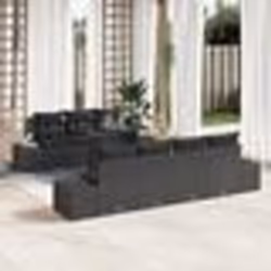vidaXL Ensemble de Canapé de Jardin de 8 Pièces avec Coussins Noir Poly Rattan