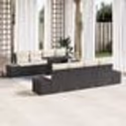 vidaXL Ensemble de canapé de jardin 7 pièces avec coussins en poly rotin noir