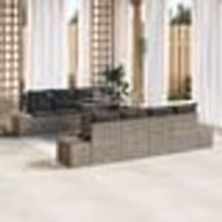 vidaXL Ensemble de canapé de jardin 7 pièces avec coussins gris en polyrotin