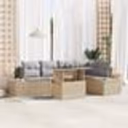 vidaXL Ensemble de canapé de jardin 6 pièces avec coussins beige en poly rotin