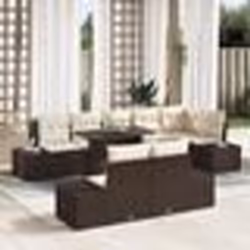 vidaXL Ensemble de canapé de jardin 9 pièces avec coussins Marron en poly rotin