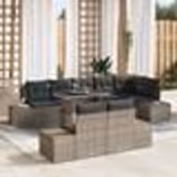 vidaXL Ensemble de canapé de jardin 9 pièces avec coussins gris en polyrotin