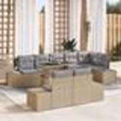 vidaXL Ensemble de canapés de jardin 9 pièces avec coussins beige en poly rattan