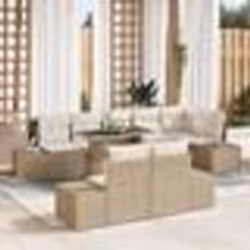 vidaXL Ensemble de canapé de jardin 9 pièces avec coussins en poly rotin beige