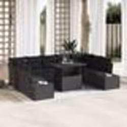 vidaXL Ensemble de canapés de jardin 10 pièces avec coussins en poly rattan noir