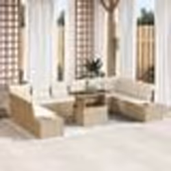 vidaXL Ensemble de canapé de jardin de 11 pièces avec coussins Beige en poly rotin