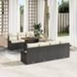 Ensemble de Canapé de Jardin de 8 Pièces avec Coussins en Poly Rattan Noir