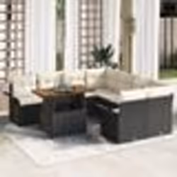 Canapé de Jardin 2 Places avec Rangement et Coussins Noir Poly Rattan