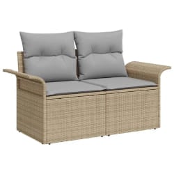vidaXL Ensemble de canapé de jardin 6 pcs Beige Poly rotin