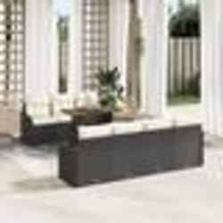Ensemble de 8 pièces de canapés de jardin avec coussins en rattan poly noir