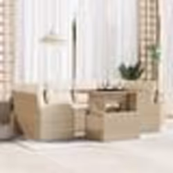Ensemble de canapé de jardin de 7 pièces avec coussins Beige Poly Rotin