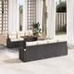 Ensemble de Canapé de Jardin de 8 Pièces avec Coussins Noir en Poly Rattan