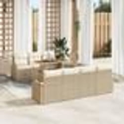 vidaXL Ensemble de Canapé de Jardin 8 pièces avec Coussins Beige