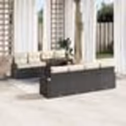 vidaXL Ensemble de 9 canapés de jardin noir en rattan poly