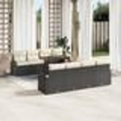 vidaXL Ensemble de 9 canapés de jardin noir en rattan poly